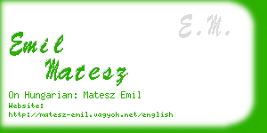 emil matesz business card